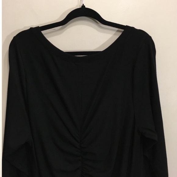 Torrid Mini Jersey Bodycon Dress Size 3X Longsleeve Black Ruched - Picture 7 of 11